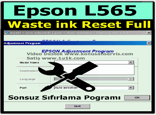 Epson L565  Waste İnk Error Reset Programı